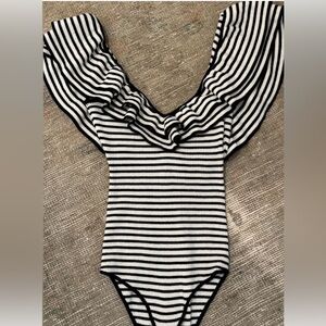 Sezane Isabella Black and White Striped Top.